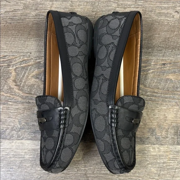 Coach Penny Loafer Signature Jacquard & Calf Leather Black Smoke/Black (Size 8M) - Picture 5 of 9